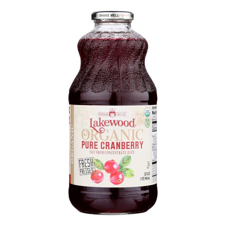 Everyday Supply Co - Wholesale Fruit Juice - Lakewood Organic Pure Cranberry Juice, 6 Pack, 32 fl oz
