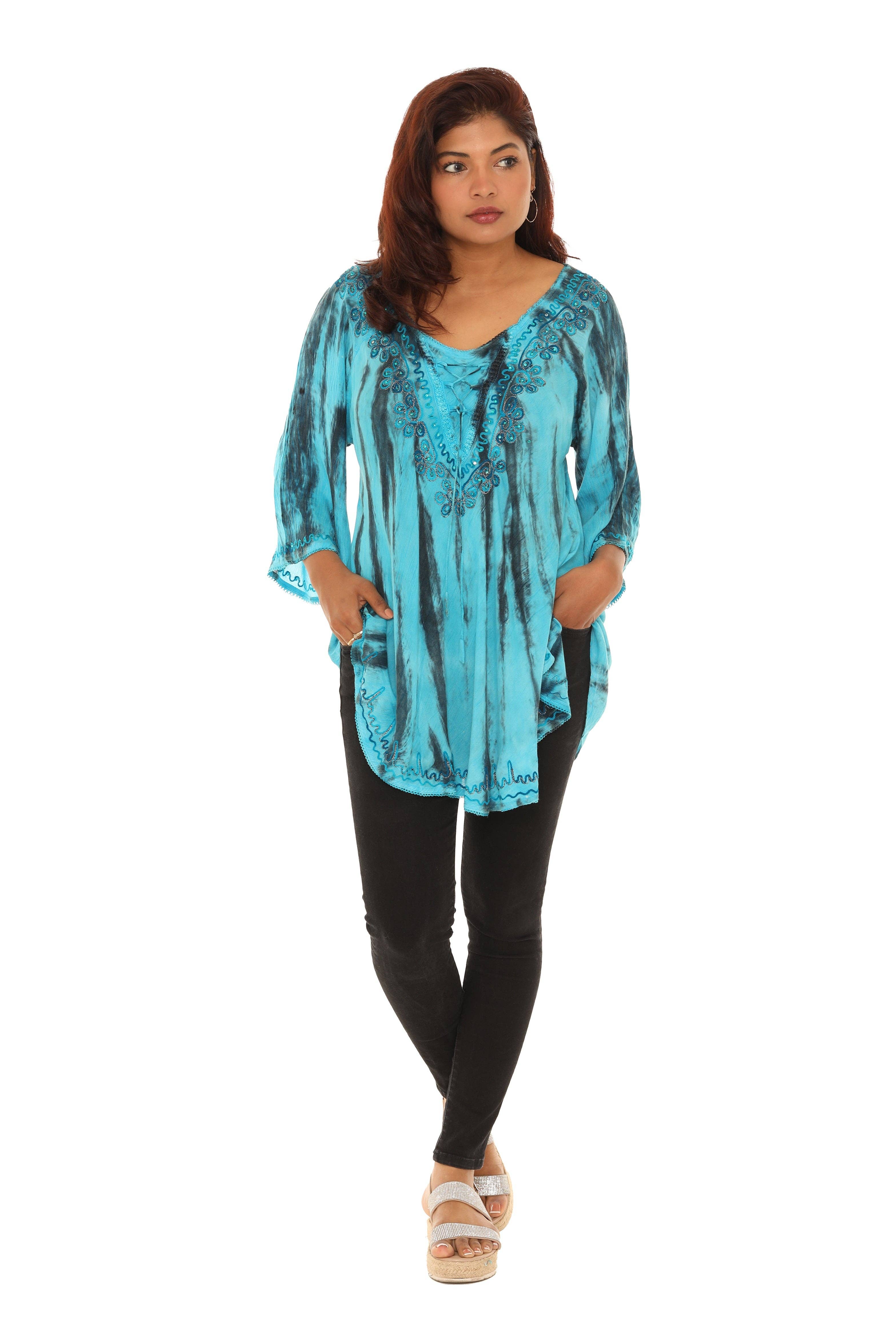 Shoreline Wear. INC – wholesale Tunic – Women’s – Tie-Dye Tiger Print Rayon Tunic3