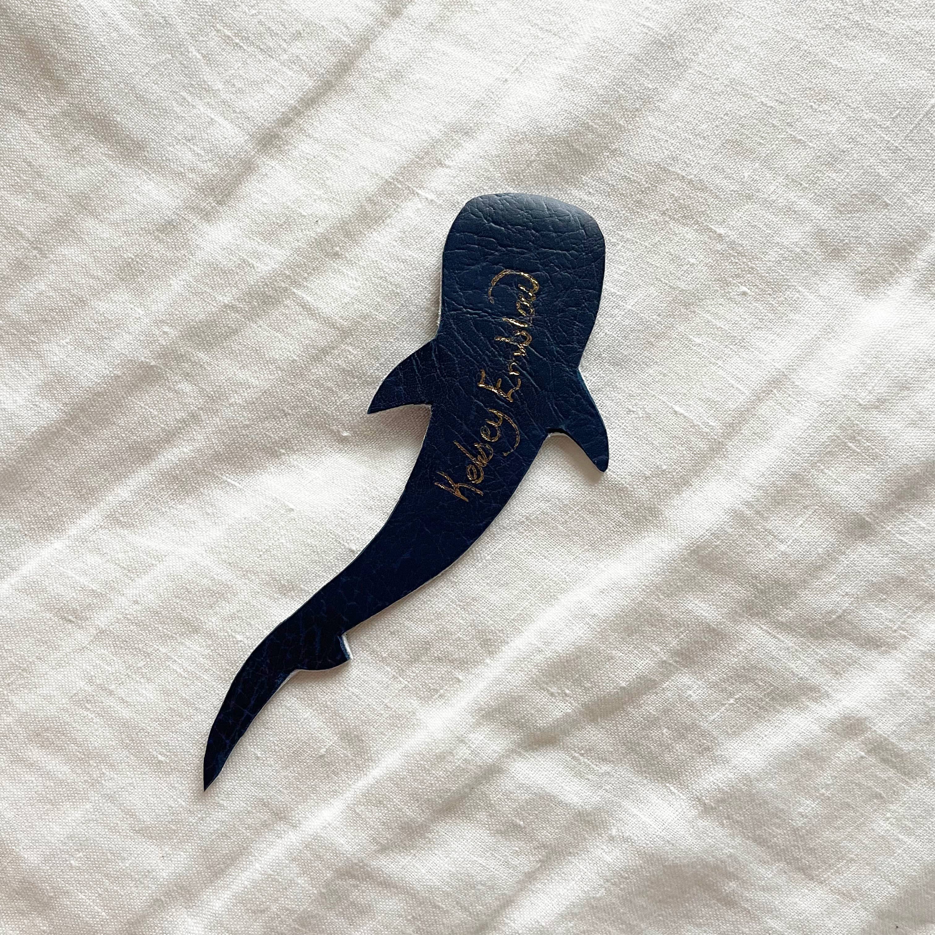 Kelsey Emblow Illustration - Vente Marque-page - Marque-page en cuir Whale Shark5