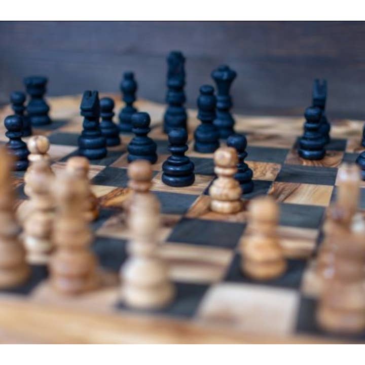 Kamsah - Wholesale Board Game - Handmade Olive Wood Chess Board with Storage Drawers5