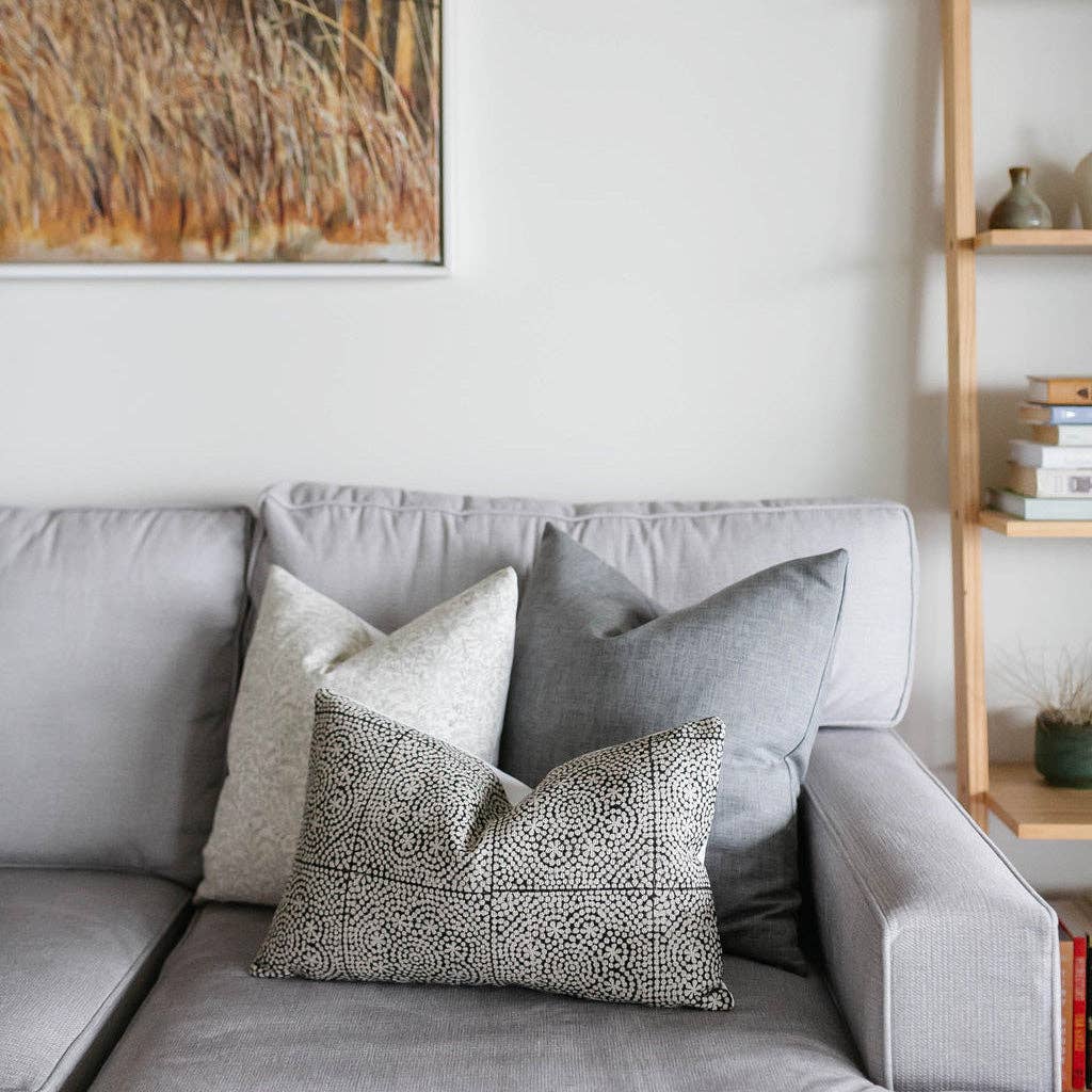 Linen & James - Wholesale Throw Pillow Cover - Elliott | Black Woven Handblock Pillow Cover6