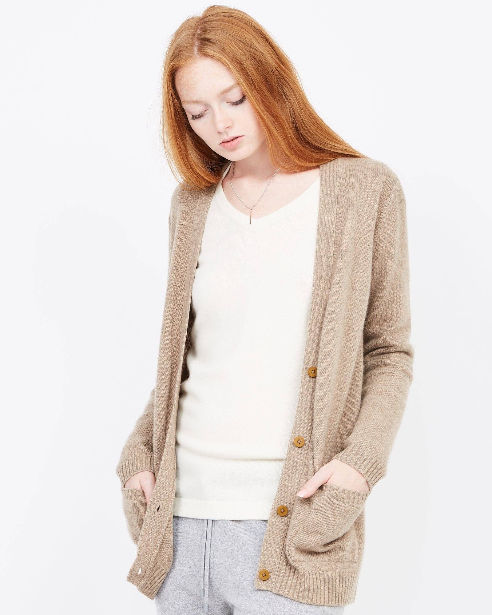 QUINN - Wholesale Cardigan - Women's - Cashmere Boyfriend Cardigan10