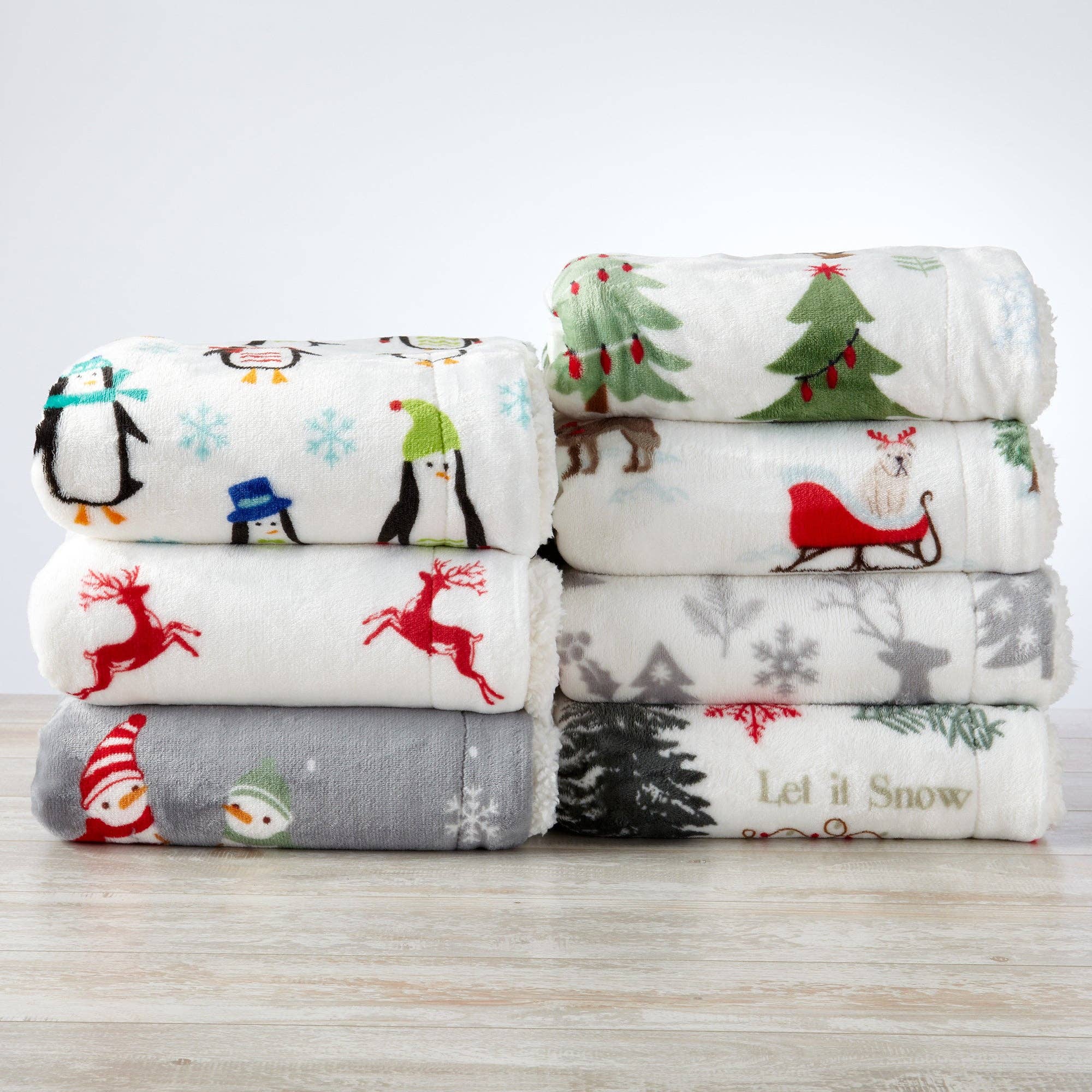 BH Collective - Wholesale Throw Blanket - Throw Blanket - Holiday Printed Sherpa - Eve Collection23