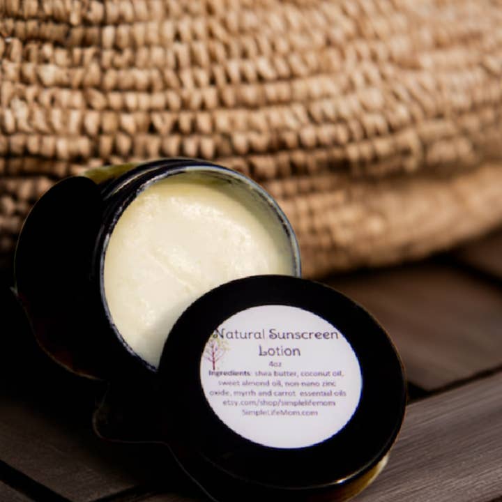 Simple Life Mom – wholesale Sunscreen – NATURAL VEGAN SUNSCREEN - all natural, organic sunscreen with carrot and myrrh essential oils, sunblock, sensitive skin,
