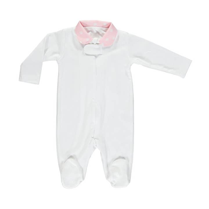 Teenie pink dot natdragt med ærmer og englevinger for engroshandel hos Dot baby