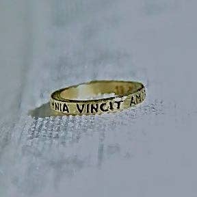 zen-zero - Wholesale Band/Stacked Ring - Thinky Thin Diamond Ring Omnia Vincit Amor1