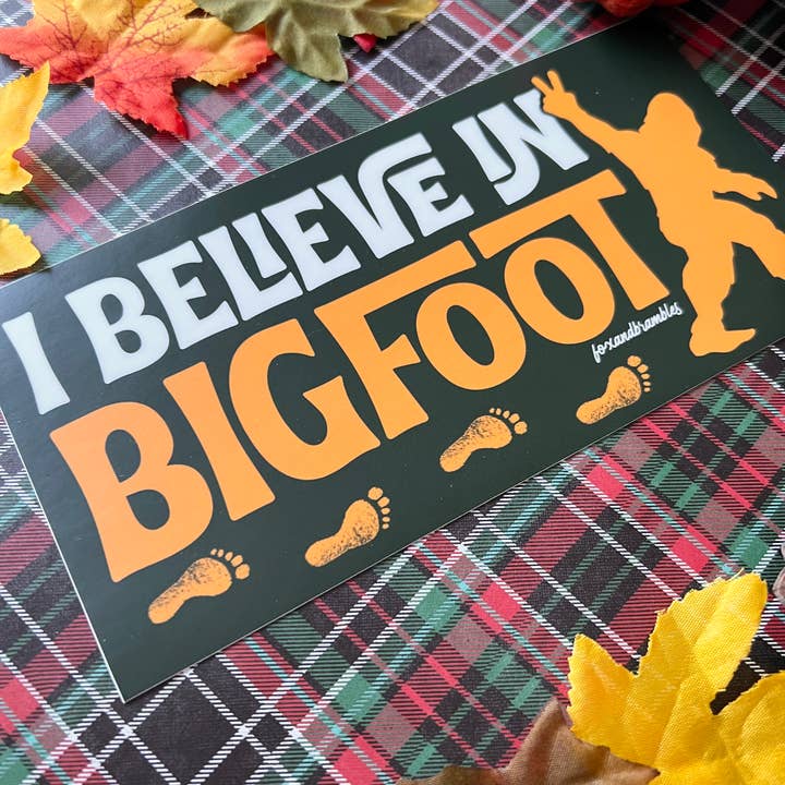 Fox and Brambles - Wholesale Sticker - I Believe in Bigfoot Cryptid Bumper Sticker