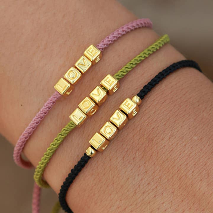 Love Ibiza – wholesale Berlockarmband – Kärleksarmband guld svart