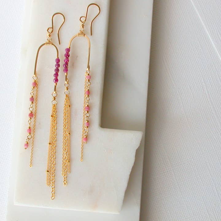 Linda Trent Jewelry - Wholesale Dangle Earrings - Ruby Balancing Act
