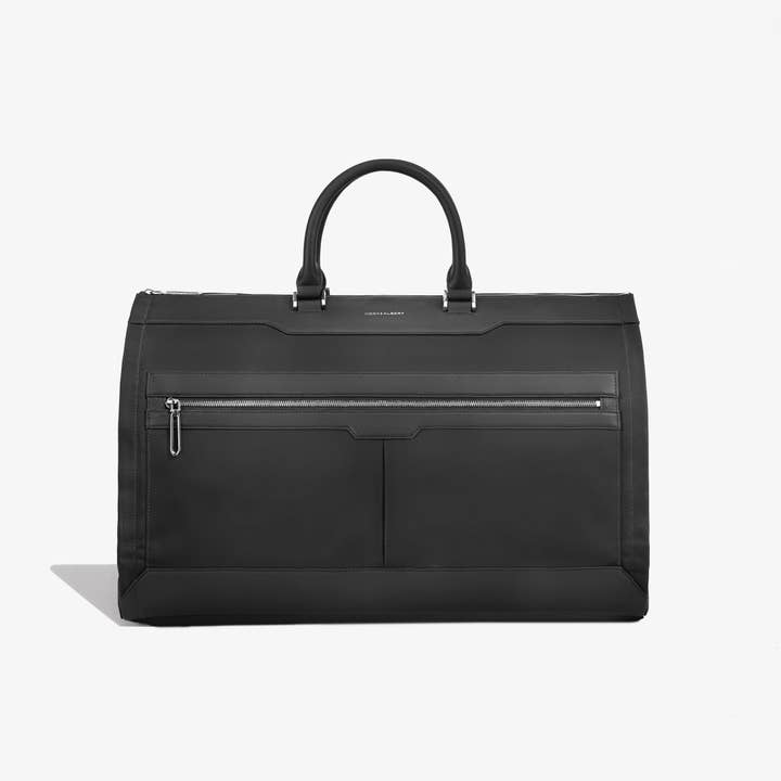 Mens Black Fabric Garment Weekender for wholesale by Hook & Albert