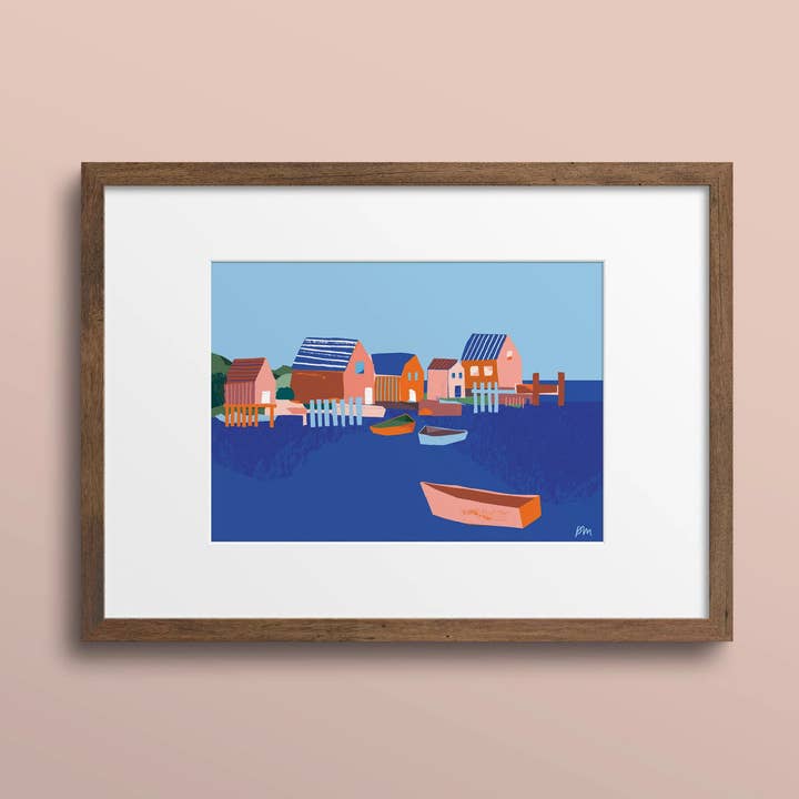 Fish Shacks – 5x7 Mini Print – Wholesale for wholesale by Kautzi Illustrations