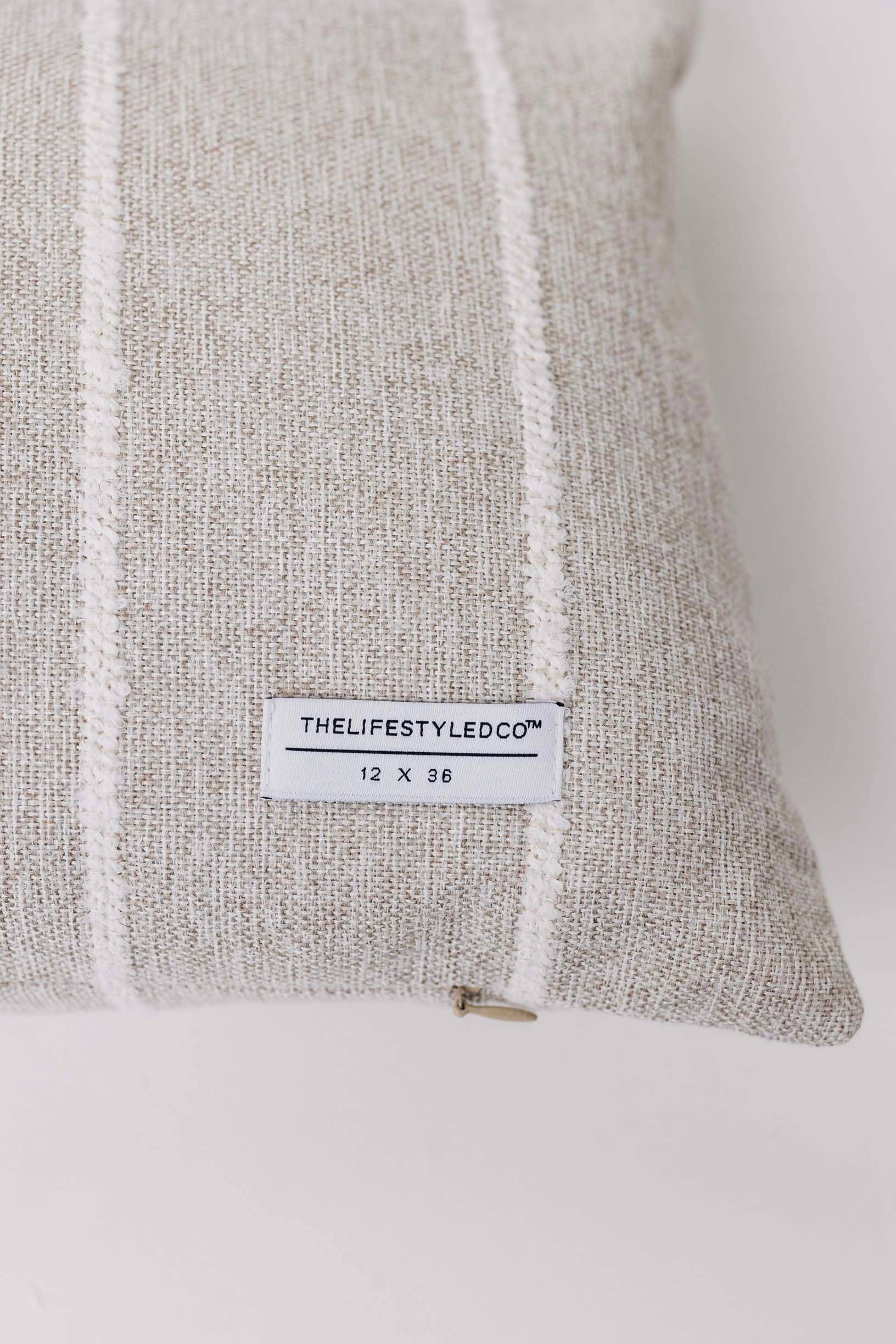 THELIFESTYLEDCO - Wholesale Throw/Decorative Pillow - Jolie Textured Slub Stripe Pillow - 3 Sizes5