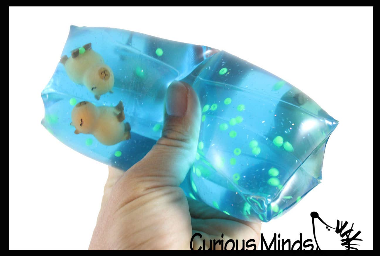 Curious Minds Toys - Vente Jouet mou – enfant et bébé - 1 jouet anti-stress en forme de serpent en tube rempli d'eau, un Capybara géant :4