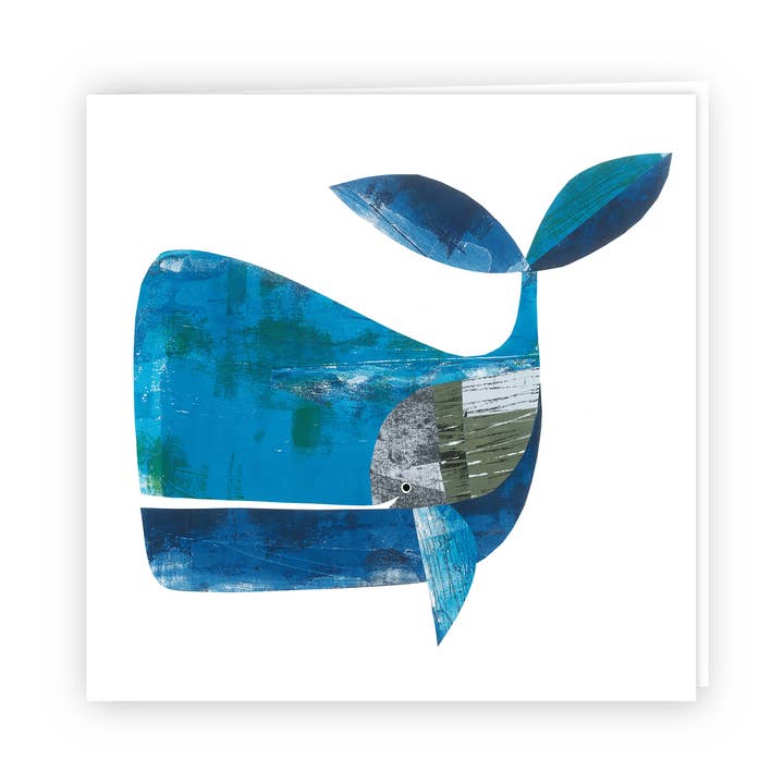 wenskaart met blauwe vinvis voor wholesale door Clare Youngs