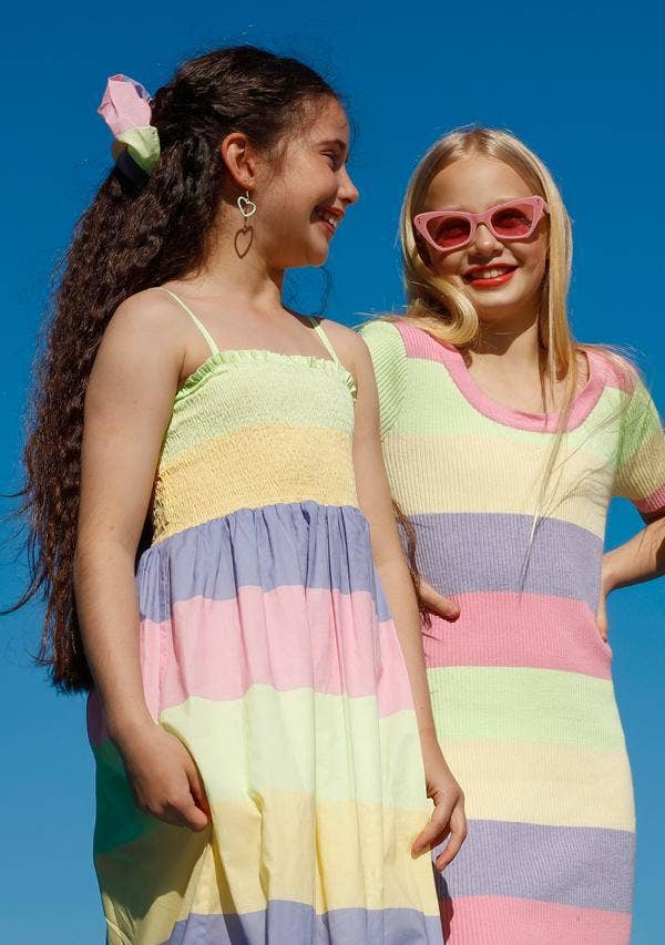 Multi Rainbow Scrunchie for wholesale on Faire0