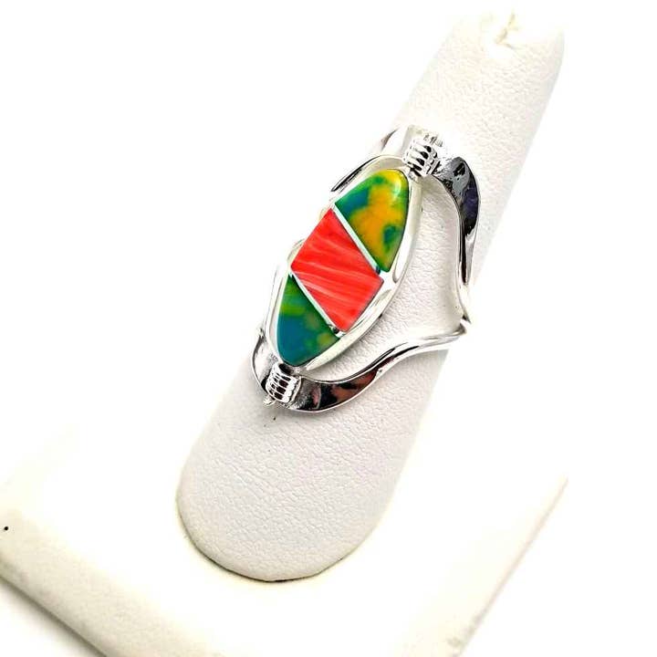 Costello International - Wholesale Cocktail/Statement Ring - Flip Large Semi-Precious Stone Inlaid Rings23
