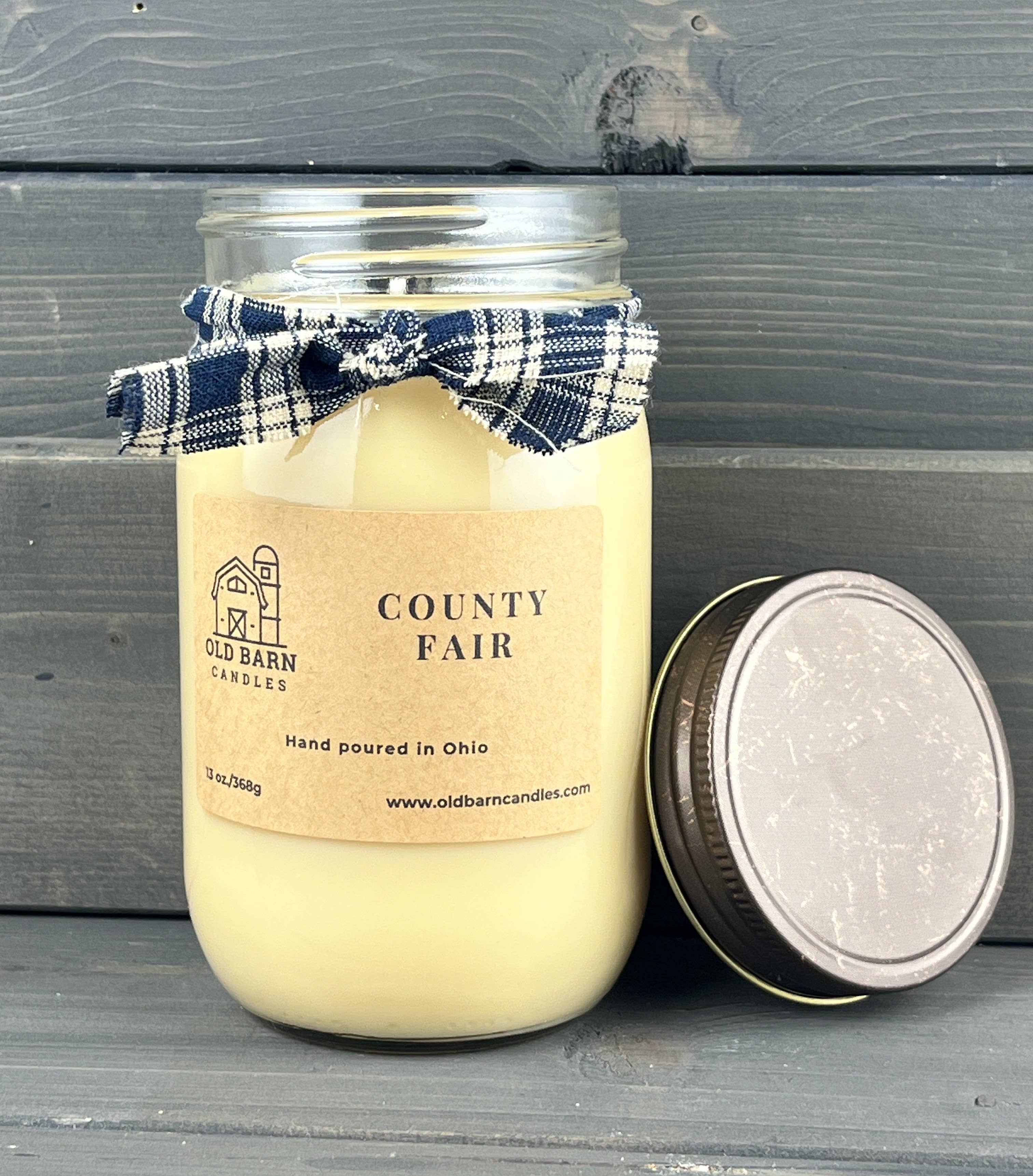 Old Barn Candles - Wholesale Jar/Filled Candle - County Fair 16oz Mason Jar Candle w/ Pewter Lid1