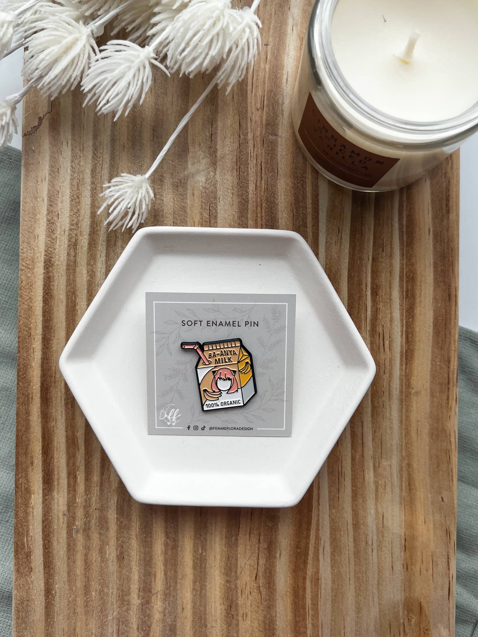 Femme Flora Design - Wholesale Lapel Pin/Button - Ba-Anya Milk Cute, Pastel SXF Soft Enamel Anime Pin1