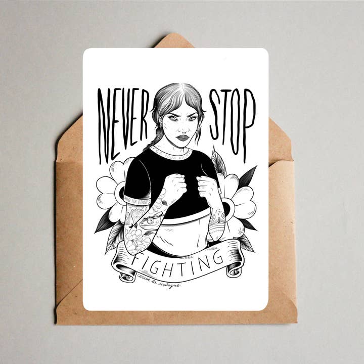 Cartolina - Non smettere mai di lottare per la vendita all'ingrosso da parte di Cerise la Castagne