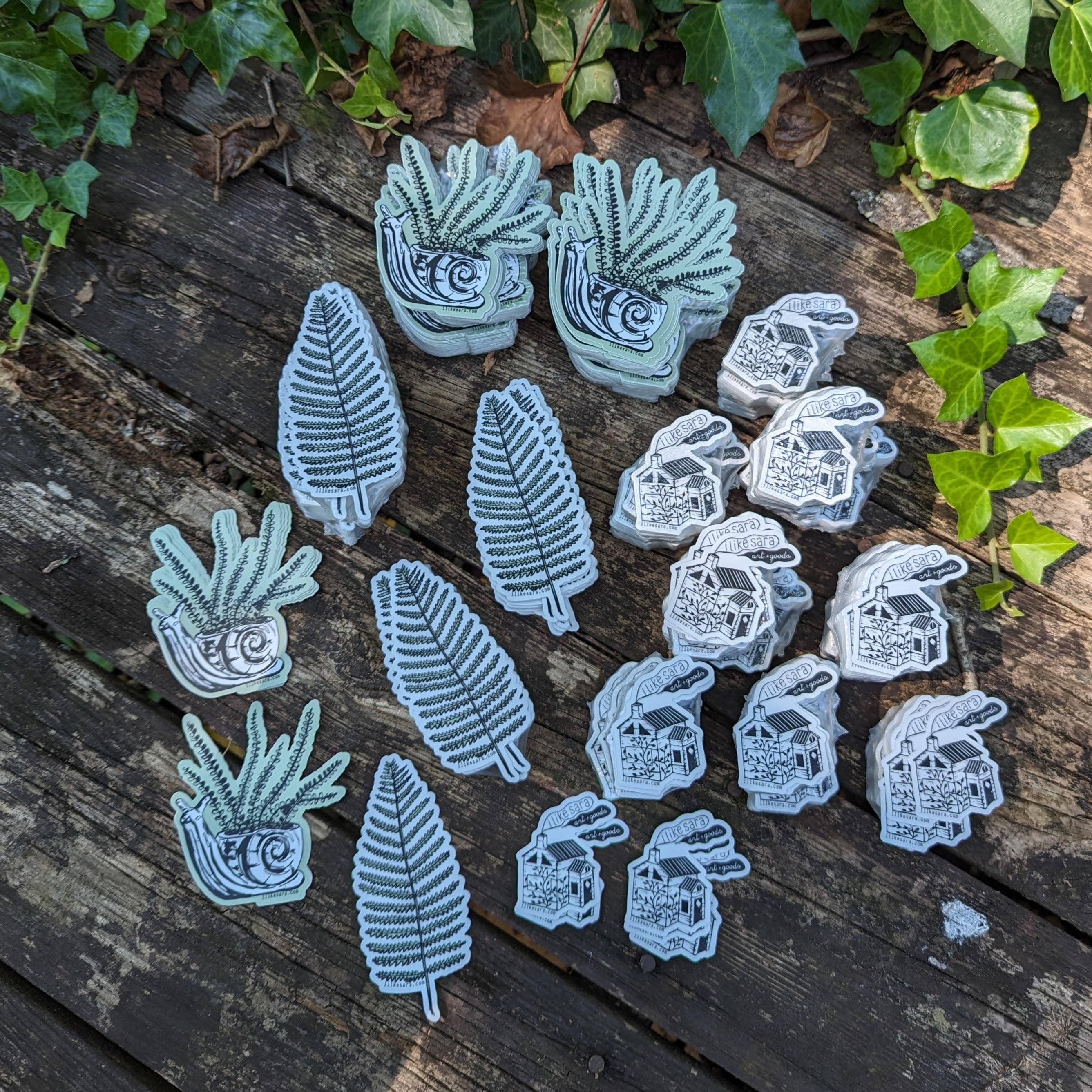 ilikesara | art + goods - Wholesale Sticker - sticker | fern in snail planter1