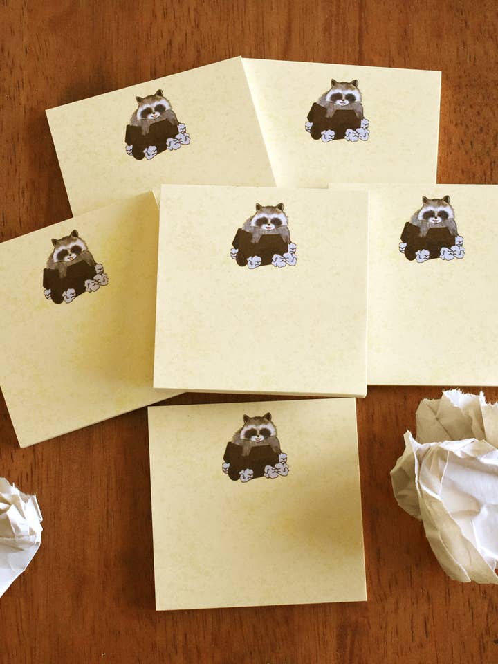 Raccoon klisterlappar för wholesale av Caffeinated Rabbit Art