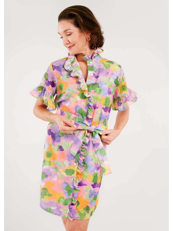 Pink Katie Dress Floral Pop Eyelet for wholesale on Faire