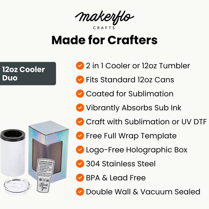 MakerFlo - Wholesale Insulated mug/tumbler - 12oz Thick Sublimation Duozie4