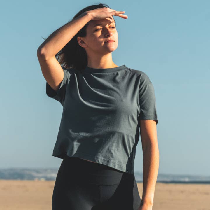 West Path - Wholesale T-Shirt - Women's - Women's T-Shirt | Boxy Crew Neck Tee | Organic Cotton | Blue