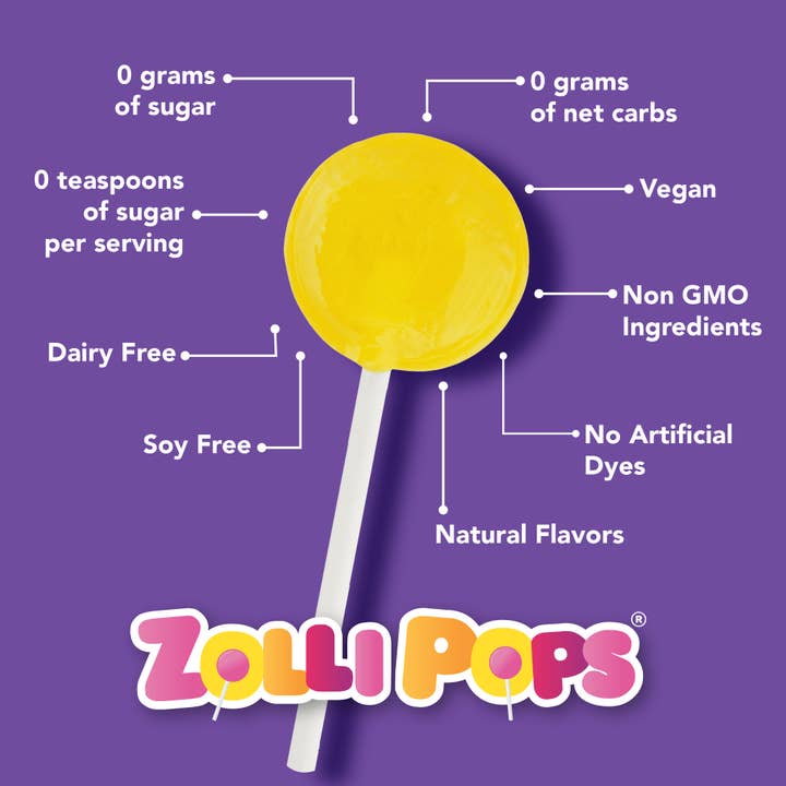 Zolli Candy, The Clean Teeth Candy – wholesale Lollipop – Zollipops Zero Sugar Tropical - 3.1oz Pouch