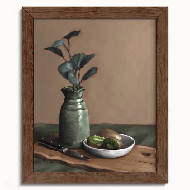 The Ugly Cat Studio - Wholesale Art Print - Eucalyptus and Kiwi Still Life Art Print11