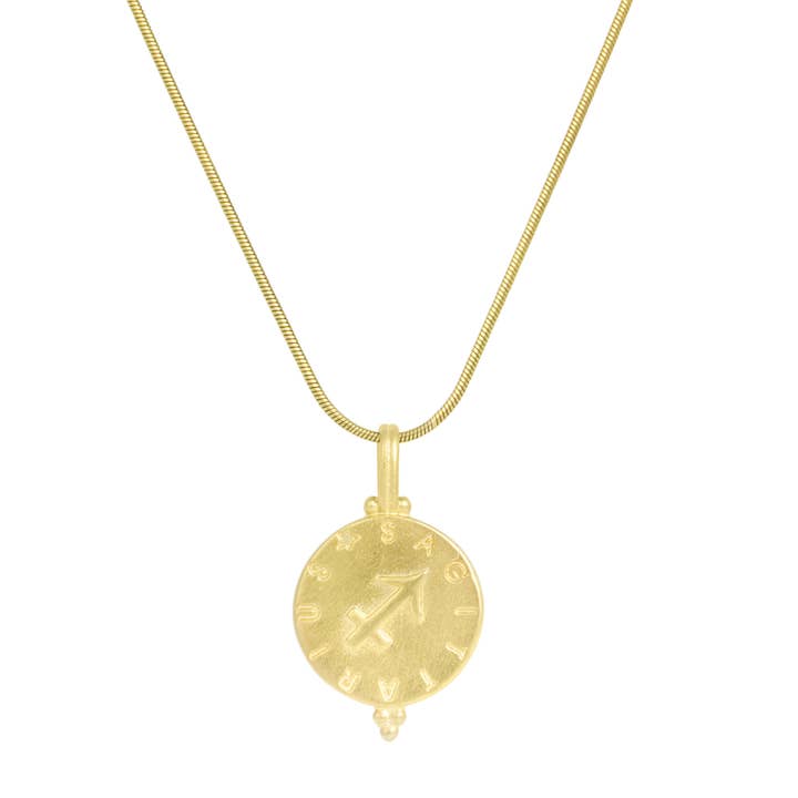 Gold Star Zodiac Pendant - Sagittarius for wholesale by Van Peterson Designs