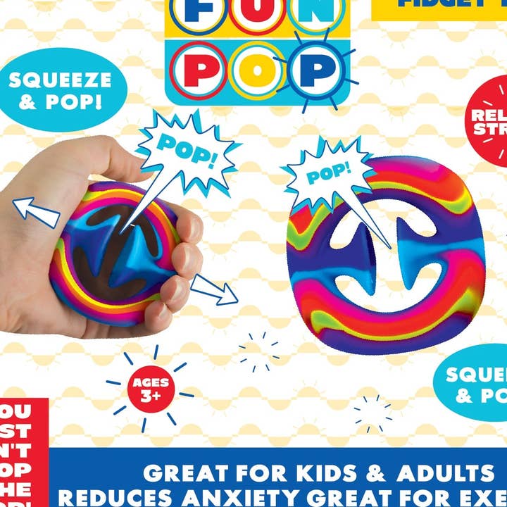 FIDGET SQUEEZE POP TOY 24 PIECE DISPLAY for wholesale by Kipp Brothers