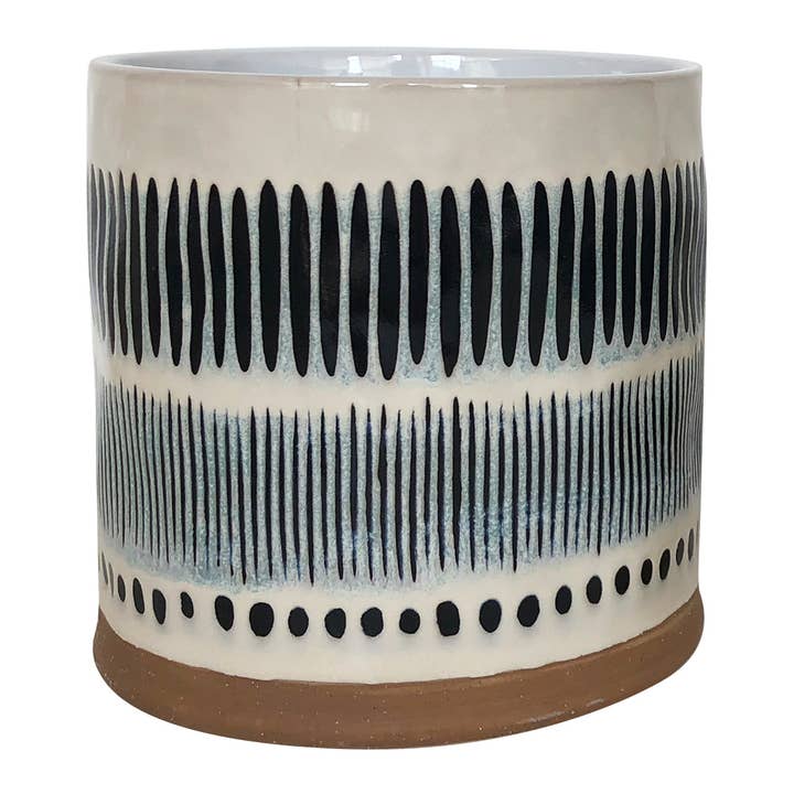 6.5" Pink Ink Toby Flower Pot for wholesale by Blue Sky Clayworks