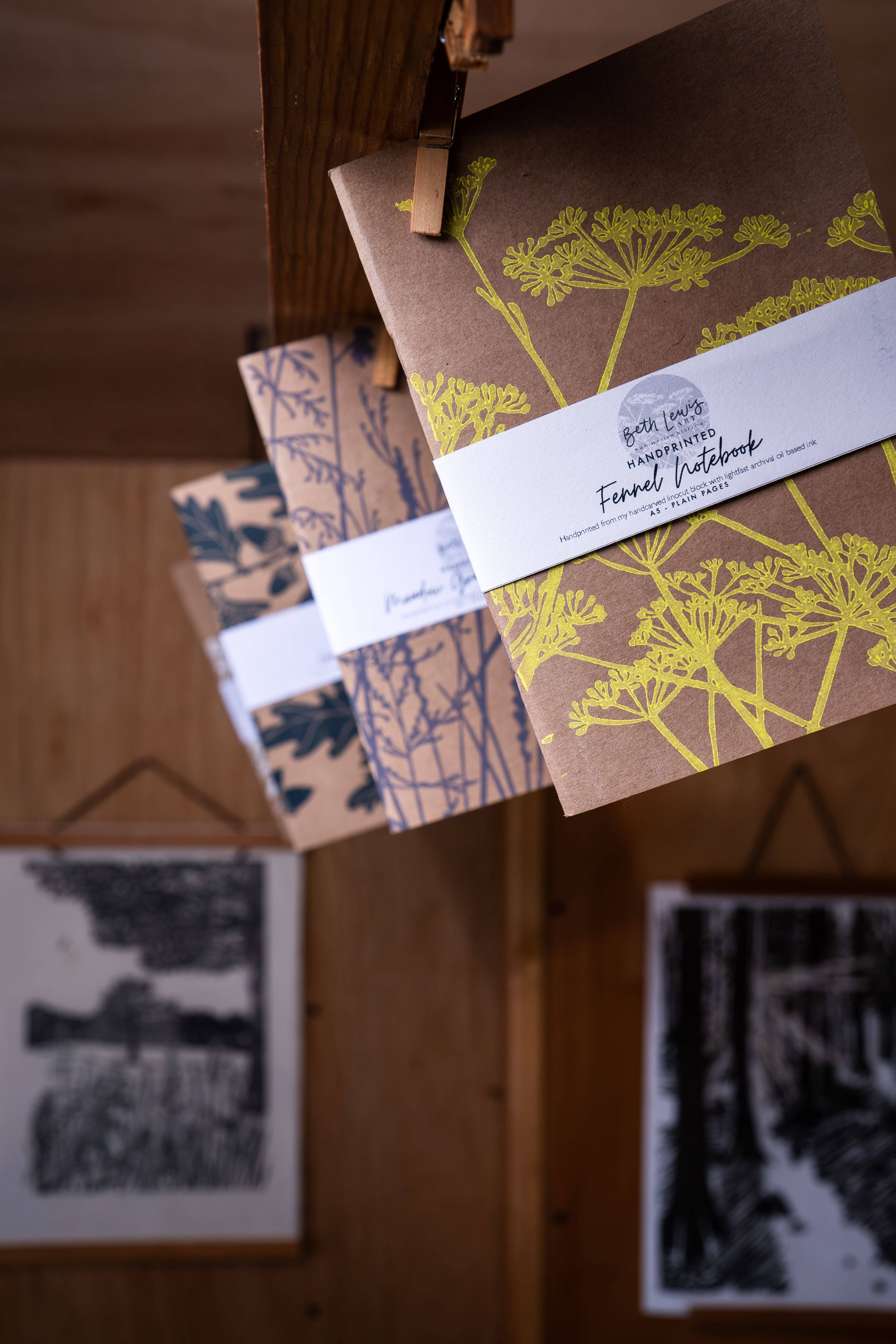 Beth Lewis Art – wholesale Notebook – A5 Kraft Notebooks - Various Designs1