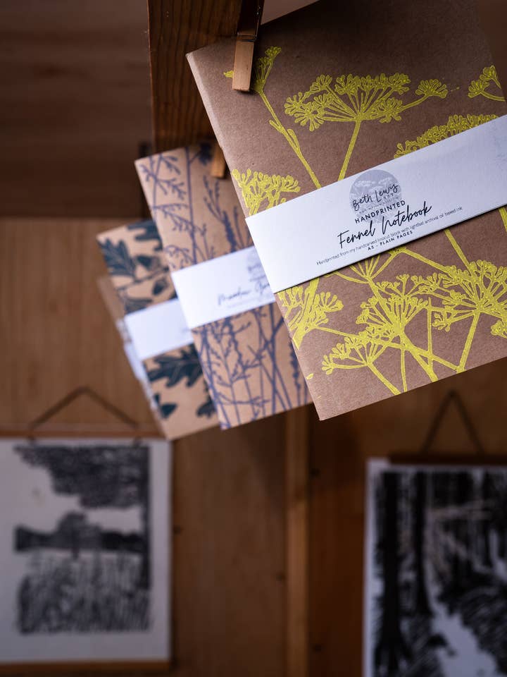 A5 Kraft Notebooks - Various Designs for wholesale by Beth Lewis Art