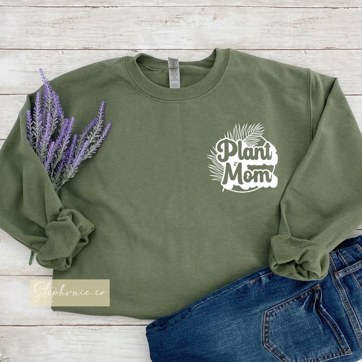 Plant Mom (pocket) Crewneck for wholesale by Stephvnie.co