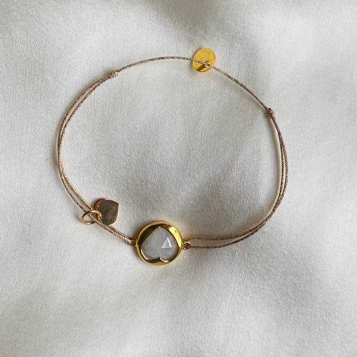 MAOMI HEART BRACELET, and gold plated heart medal (BMA68BIS) for wholesale by Sophie Deschamps Bijoux