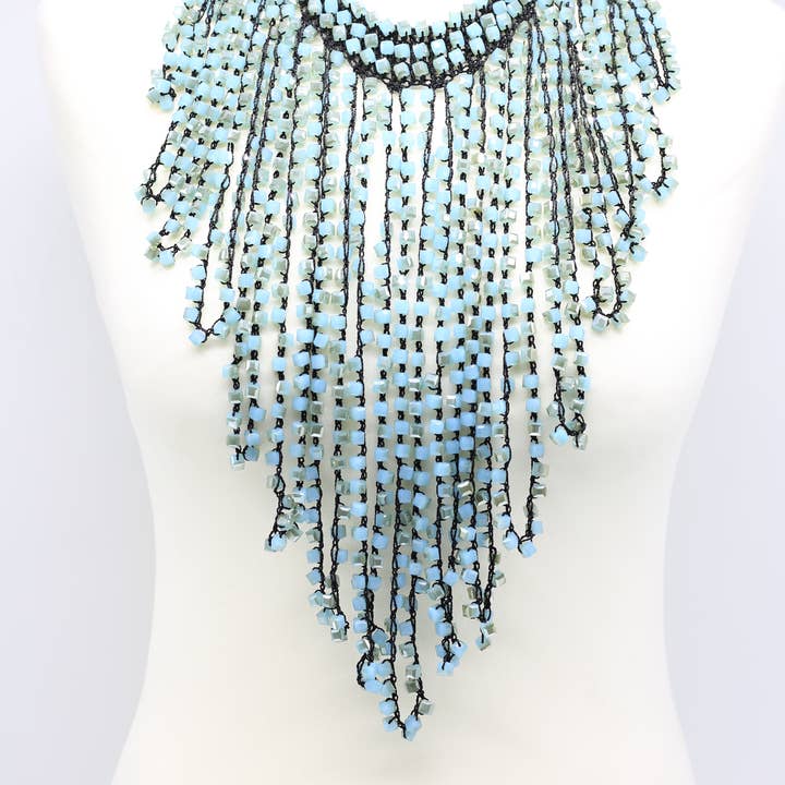 Jianhui London – wholesale Stora halsband – 6 x 6 Crystal Frans Halsband - Lång Tassle6