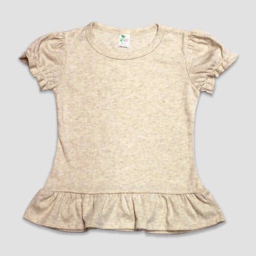 Laughing Giraffe - Wholesale T-Shirt - Kids - Girls Puff Sleeve Ruffle Peplum Top | Kids Blanks 6-PACK4