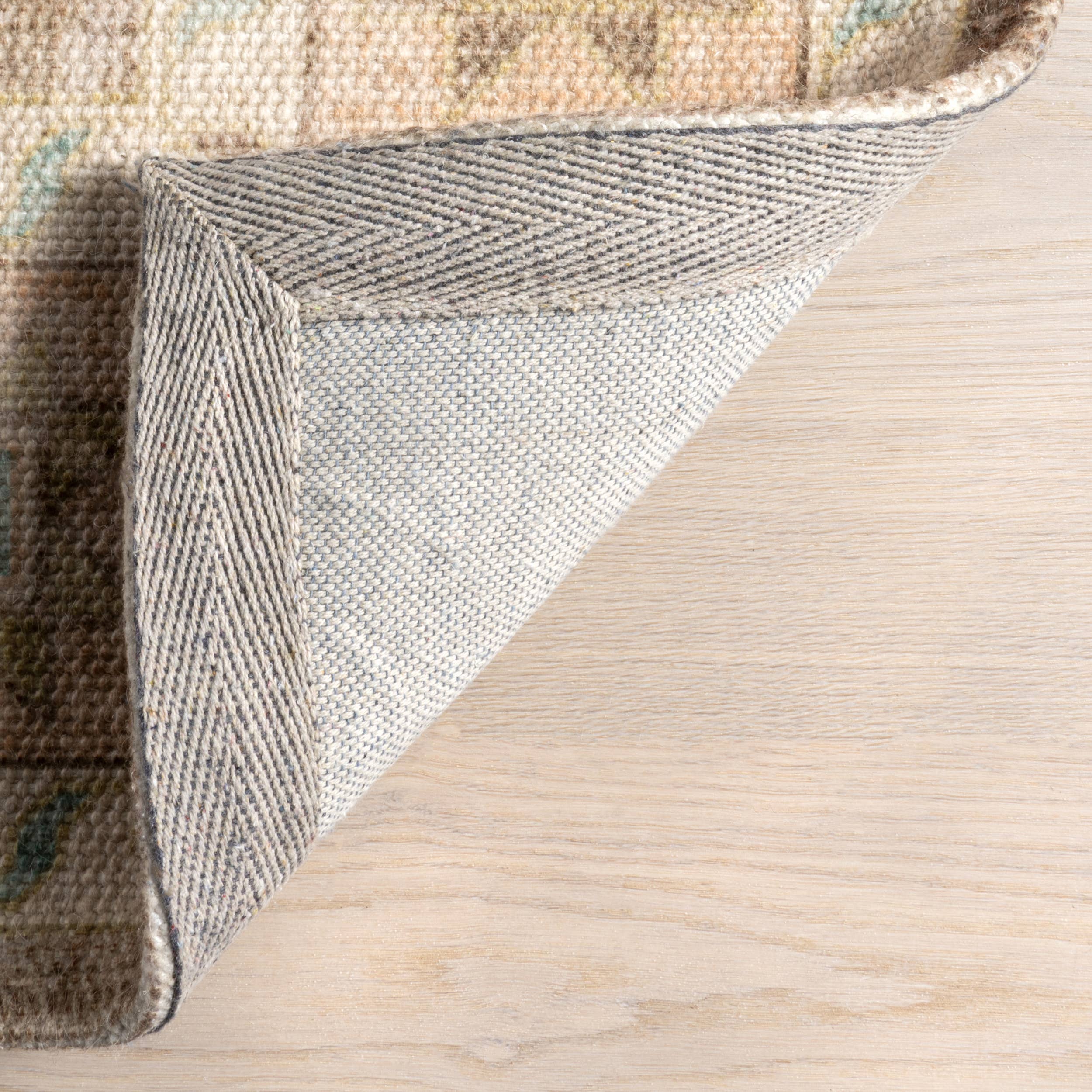 Brown Fawn Medallion Wool and Cotton Area Rug for wholesale on Faire5