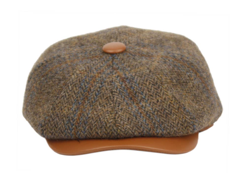 Epoch hats - Wholesale Newsboy/Schoolboy Hat - Men's - Berteil Tweed Wool Newsboy Cap with Leather Brim2