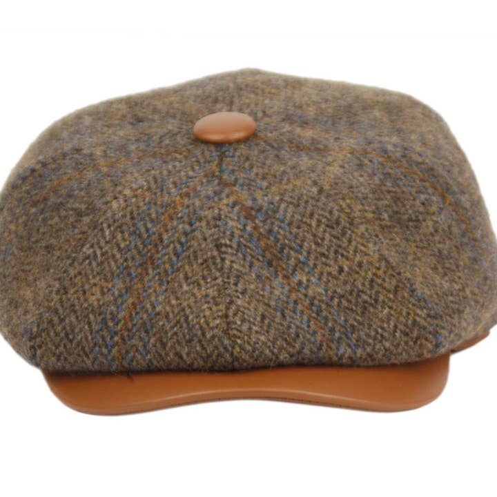 Epoch hats - Wholesale Newsboy/Schoolboy Hat - Men's - Berteil Tweed Wool Newsboy Cap with Leather Brim2