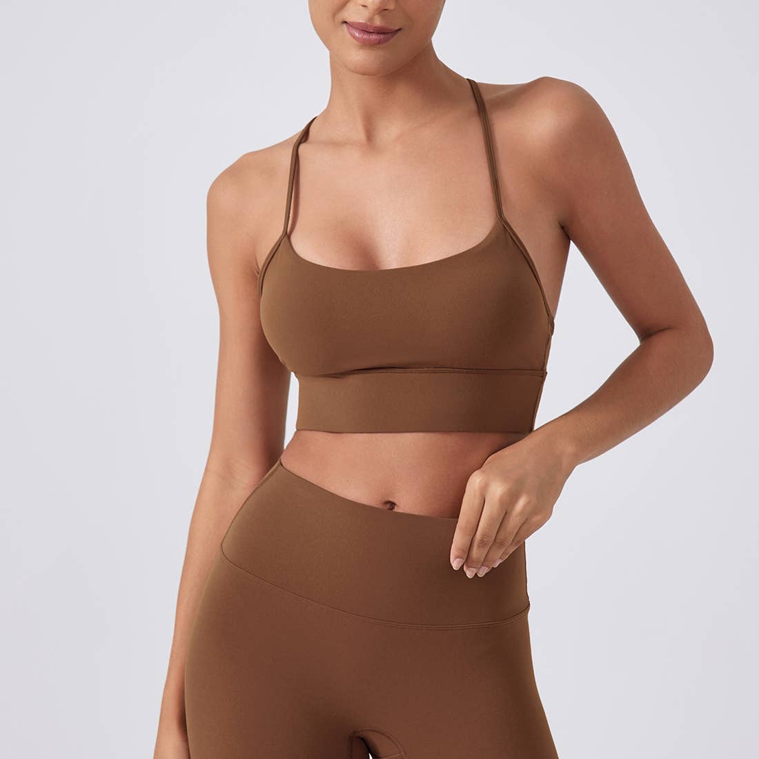 Sodalemon – Sutiã desportivo - Mulher por atacado – Top de Yoga Feminino com Bojo, Costas em Y e Tecido Elástico Respirável9