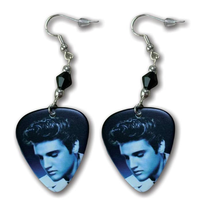 Elvis Guitar Pick Earrings - Elvis Looking Down for wholesale by MID-SOUTH PRODUCTS