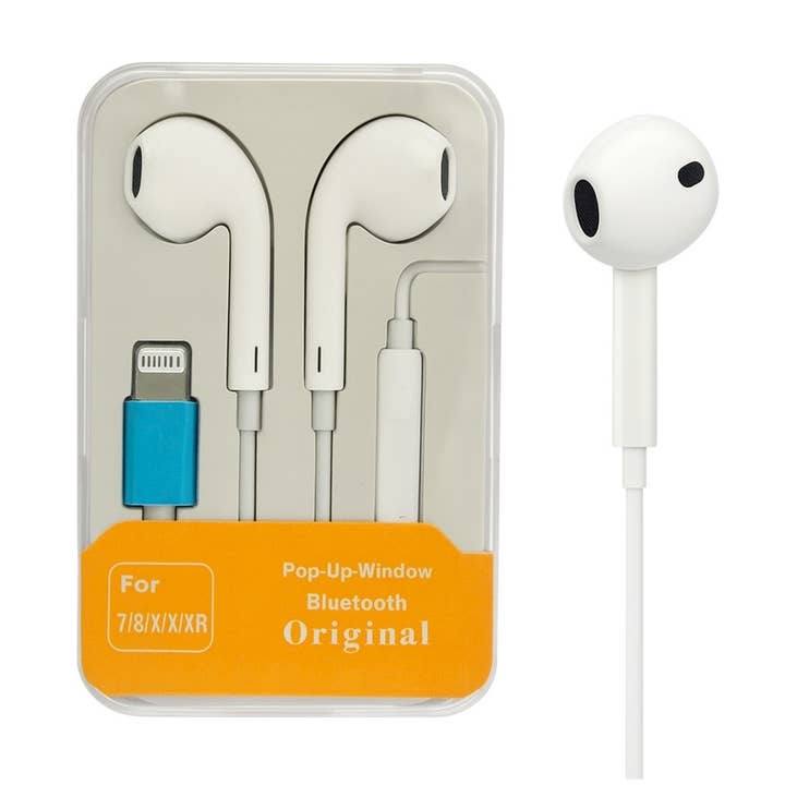 Earpod To Lightning With Volume Control With Hook Packaging for wholesale by Mighty Wireless