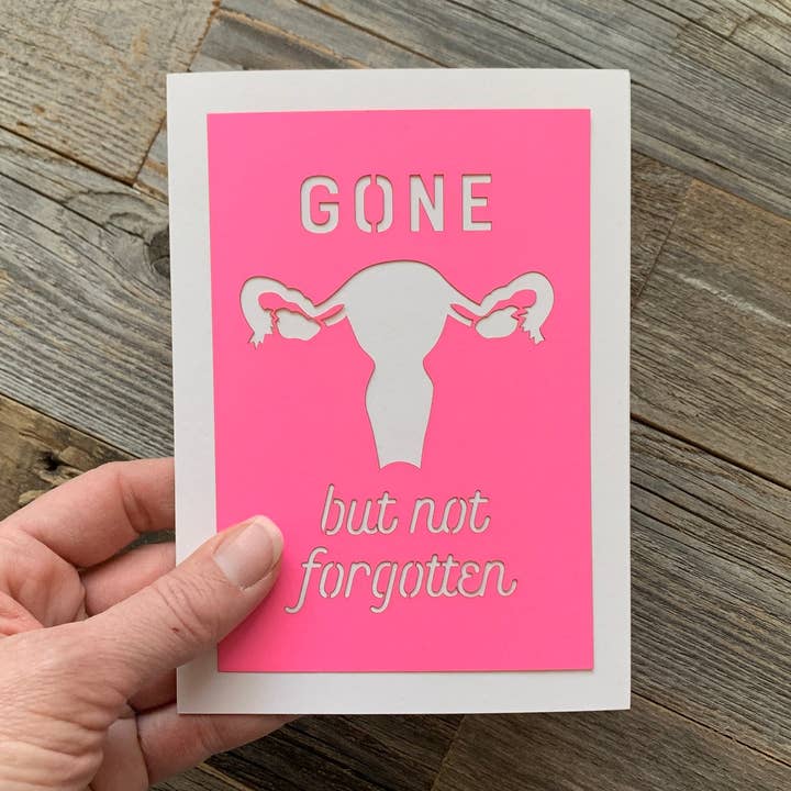 Humorous Goodbye Uterus Hysterectomy Greeting Card for wholesale by Louise Lauret