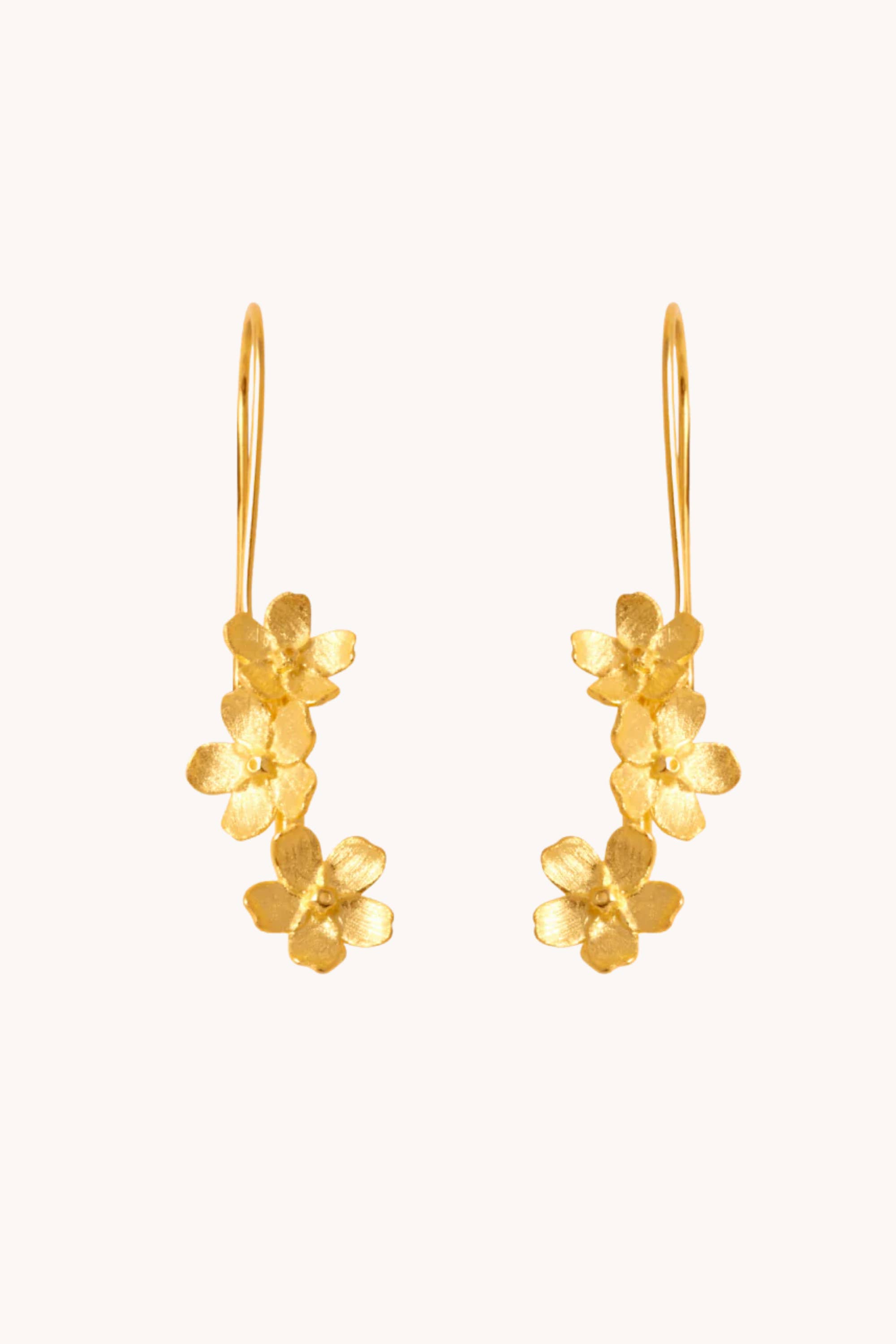 Gratinsta - Wholesale Dangle Earrings - Floral Gold Earring Cherry Cascade -Gift for Her