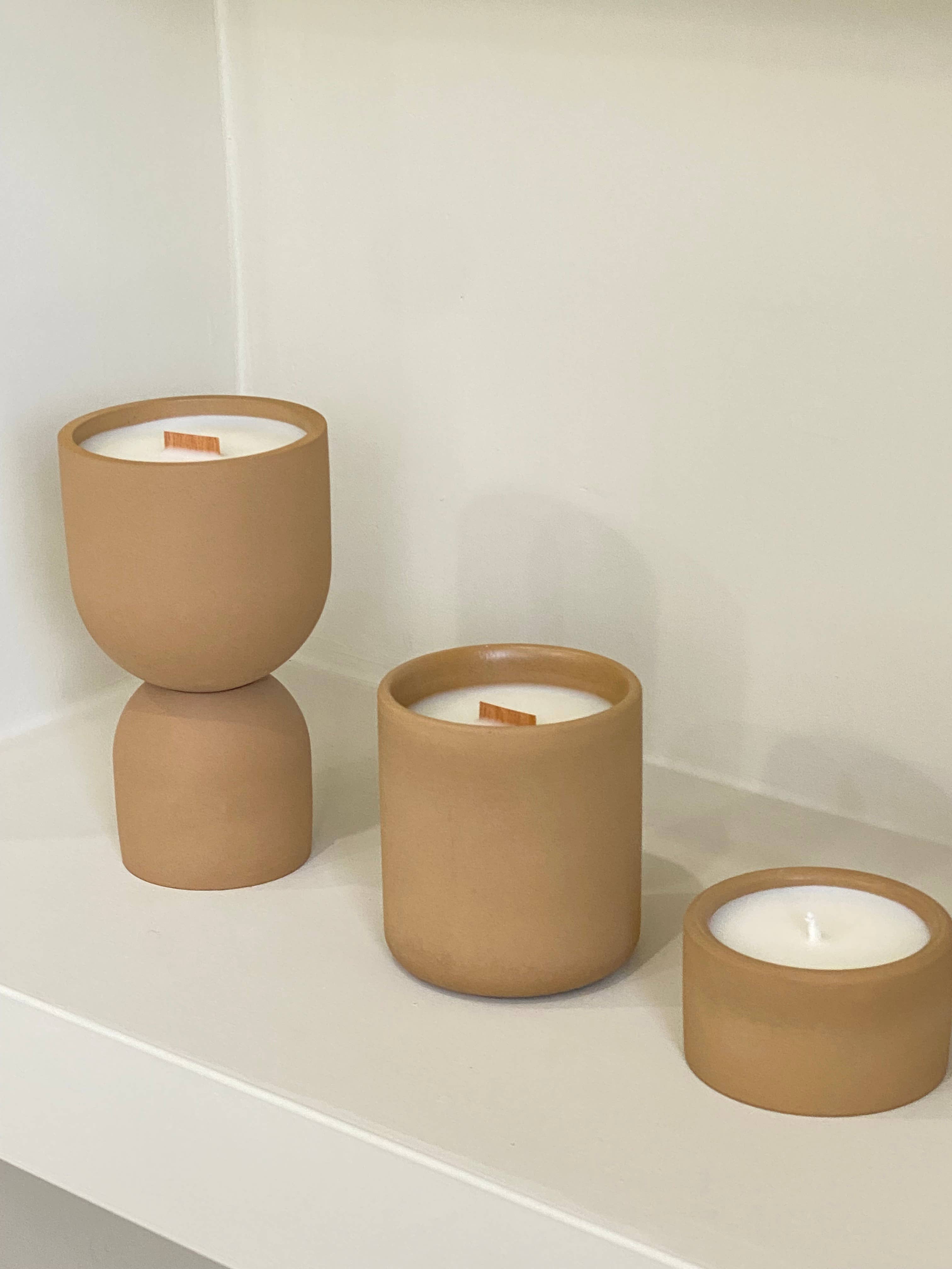 ZOA concept - Vente Bougie en bocal - Bougie artisanale en béton Coppa | nid d'abeille4