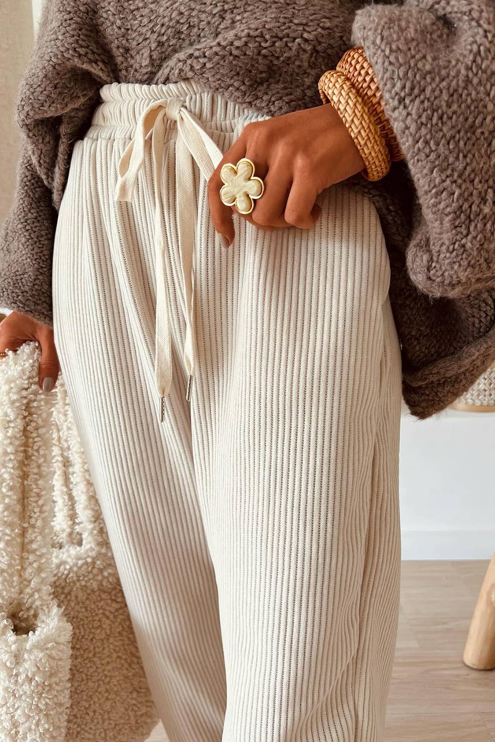 FULL TIME PURCHASE - Wholesale Pants - Women's - Drawstring Elastic Waist Casual Corduroy Pants2