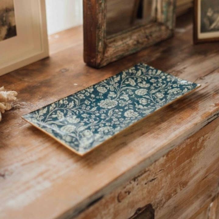 Vassoio Rettangolare Fiore Blu Scuro per la vendita all'ingrosso da parte di Chiticris